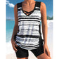 ⏰LAST DAY 50% OFF🌊Women's Tummy Control Tankini Set with Built-In Bra – Flattering Boho Swimwear with Shorts