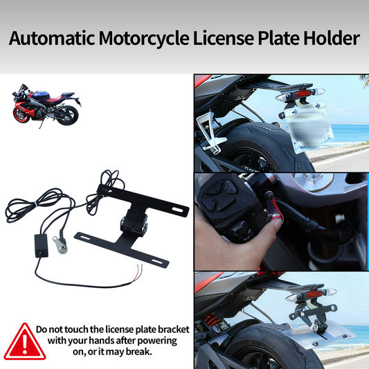 Automatic Flip-Up Motorcycle License Plate Holder