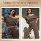 👗 LIMITED-TIME 50% OFF! 💥 Women's Off-Shoulder Top & Pants 2-Piece Set – Asymmetrical, Wide-Leg, Soft Fabric ✨