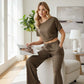 👗 LIMITED-TIME 50% OFF! 💥 Women's Off-Shoulder Top & Pants 2-Piece Set – Asymmetrical, Wide-Leg, Soft Fabric ✨