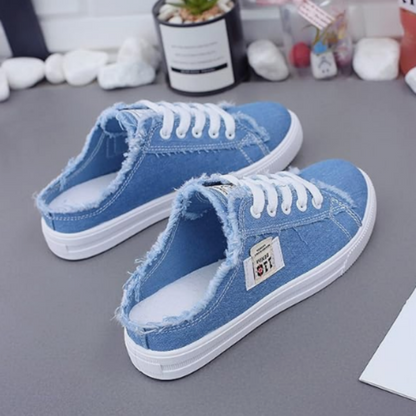 👟50% OFF NOW! 👖 Women's Denim Mule Trainers – Easy Slip-On, Comfortable Sole & Perfect for a Casual Summer Look ☀️
