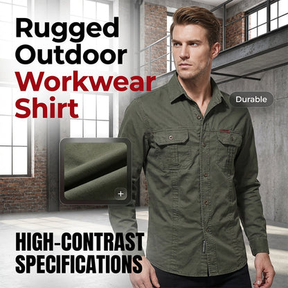 😎New arrival 50% OFF!🔥 Men’s Long Sleeve Cotton Workwear Shirt – Durable, Comfortable & Perfect for Everyday Work ✨💪