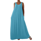 👗 LIMITED-TIME 40% OFF! ✨ Women's Sleeveless Maxi Dress – Solid Color, Side Pockets, A-Line, Durable Polyester 🌸