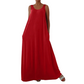 👗 LIMITED-TIME 40% OFF! ✨ Women's Sleeveless Maxi Dress – Solid Color, Side Pockets, A-Line, Durable Polyester 🌸