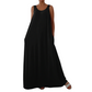 👗 LIMITED-TIME 40% OFF! ✨ Women's Sleeveless Maxi Dress – Solid Color, Side Pockets, A-Line, Durable Polyester 🌸