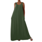 👗 LIMITED-TIME 40% OFF! ✨ Women's Sleeveless Maxi Dress – Solid Color, Side Pockets, A-Line, Durable Polyester 🌸