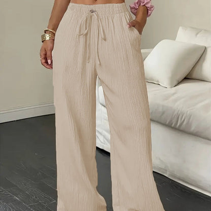 👖 LIMITED-TIME 50% OFF! ✨ Women's Wide Leg Pants – Solid Color, Crinkle, Relaxed Fit ✨