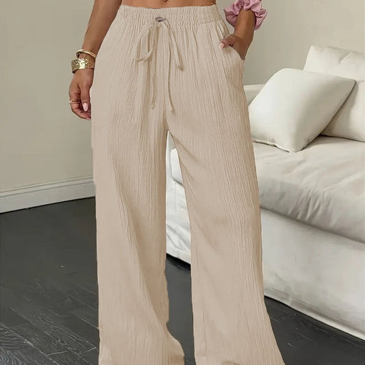 👖 LIMITED-TIME 50% OFF! ✨ Women's Wide Leg Pants – Solid Color, Crinkle, Relaxed Fit ✨