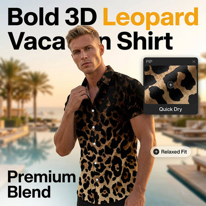 👕 Men's Short Sleeve Leopard Print Button Down Shirt 🐆