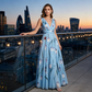 🌼Elegant V-Neck Tulip Print Maxi Dress
