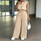 👕 LIMITED-TIME 50% OFF! ✨ Women's 2-Piece Lounge Set – Collared Top, Wide-Leg Pants, 4 Colors 🏠