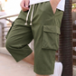 Men's Casual Capri Cargo Shorts with Drawstring Waist