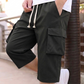 Men's Casual Capri Cargo Shorts with Drawstring Waist