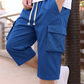 Men's Casual Capri Cargo Shorts with Drawstring Waist