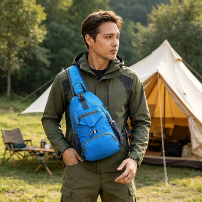 🎒 50% OFF! ✨ Men's Outdoor Sling Crossbody Bag – Multi-Pocket, Water-Resistant, Breathable Back 🌦️