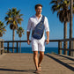 🎒 50% OFF! ✨ Men's Outdoor Sling Crossbody Bag – Multi-Pocket, Water-Resistant, Breathable Back 🌦️