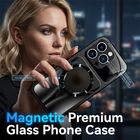 📱50% OFF NOW!🧲 Magnetic Tempered Glass Phone Case – Shockproof & MagSafe Compatible – Premium Protective Cover ✨