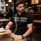 📢📢40% OFF !! ⏰Men's Striped Short Sleeve Collared Top