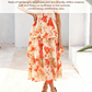 🌸 Summer Dream – Maxi Chiffon Dress with Floral Print and Ruffles – Short-Sleeved with a Round Neckline