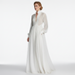 👗 50% OFF! ✨ Elegant Pleated White High-Neck Maxi Dress