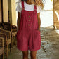 📢📢50% OFF !! ⏰Retro Solid Color Romper with Adjustable Straps