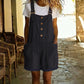 📢📢50% OFF !! ⏰Retro Solid Color Romper with Adjustable Straps
