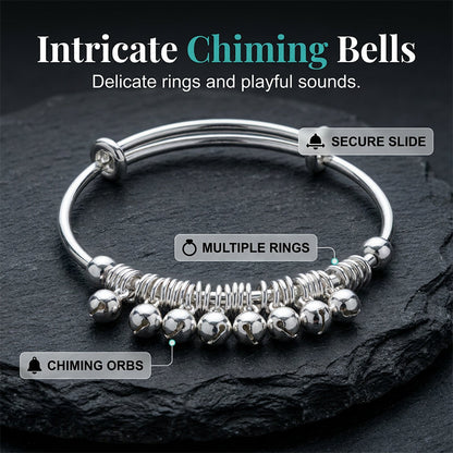⏳Time-Limited Special⏰Adjustable Silver Bell Charm Bangle Bracelet