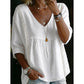 🎉 50% OFF! 👚 Viral Lace-Trim V-Neck – Whisper Romance, Empire Grace ✨