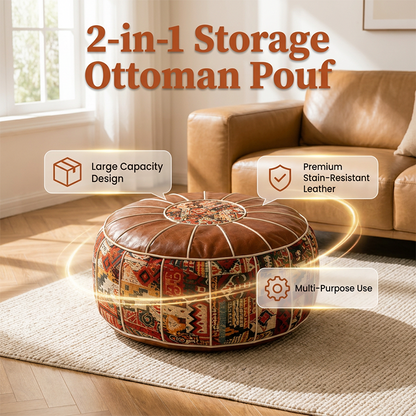 🎁2026 New Arrivals 🔥 50% OFF 🛋️ Multifunctional Storage Ottoman Pouf – Hidden Storage, Comfortable Seating & Faux Leather Finish ✨