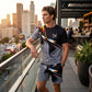 Men's Abstract Print T-Shirt and Shorts Set