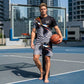 Men's Abstract Print T-Shirt and Shorts Set