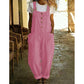 Solid Color Straight-Leg Romper with Pockets