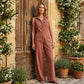 Women's Sleeveless Button-Front Wide-Leg Jumpsuit