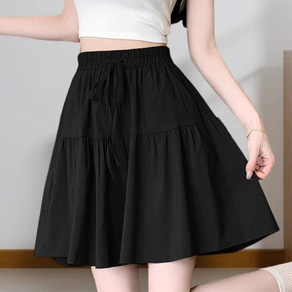 ⏳Time-Limited Special⏰High Waist Wide-Leg Skorts with Ruffled Edges – Adjustable Fit & Flattering A-Line 🎀
