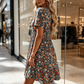 Women's Summer Floral V-Neck Short Sleeve Dress