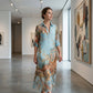🎁New Arrival 50% OFF💥Elegant Retro Print Maxi Dress | Boho V-Neck Button-Down Flowy Gown | Breathable Summer Beach Holiday Dress