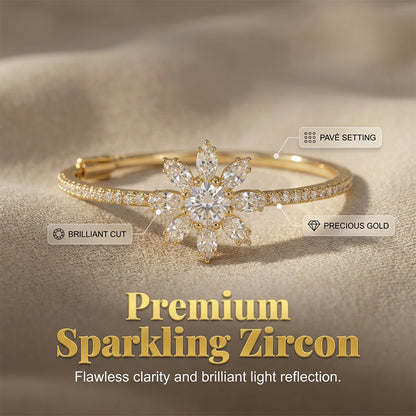 Elegant Snowflake Zircon Hoop Earrings