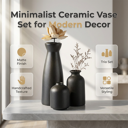 📢📢50% OFF !! ⏰Ceramic Vase Set of 3 Decorative Pieces