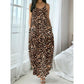 Women's Leopard Print Spaghetti Strap Maxi Dress