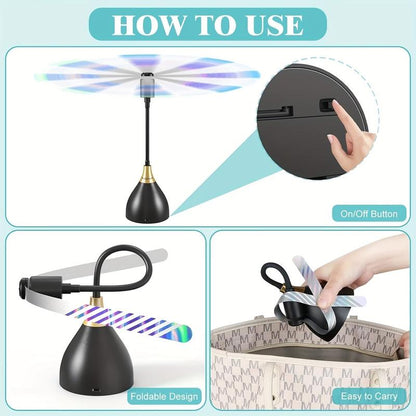 🪰 2026 Sale — Over 31,000 Sold! ✨ Smart Fly Repellent Fan – Holographic Blades & Portable 🧺