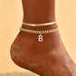 📢📢50% OFF !! ⏰Dainty Layered Gold Initial Anklets for Women