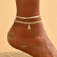 📢📢50% OFF !! ⏰Dainty Layered Gold Initial Anklets for Women