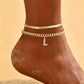 📢📢50% OFF !! ⏰Dainty Layered Gold Initial Anklets for Women