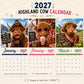 🐮 2027 Funny Highland Cow Wall Calendar🗓️ | A4 Hanging Calendar |🎁 Designed by Isabel Kline 🎨📆