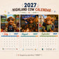 🐮 2027 Funny Highland Cow Wall Calendar🗓️ | A4 Hanging Calendar |🎁 Designed by Isabel Kline 🎨📆