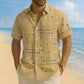 👔 📐Men’s Geometric Print Relaxed‑Fit Button‑Down Shirt