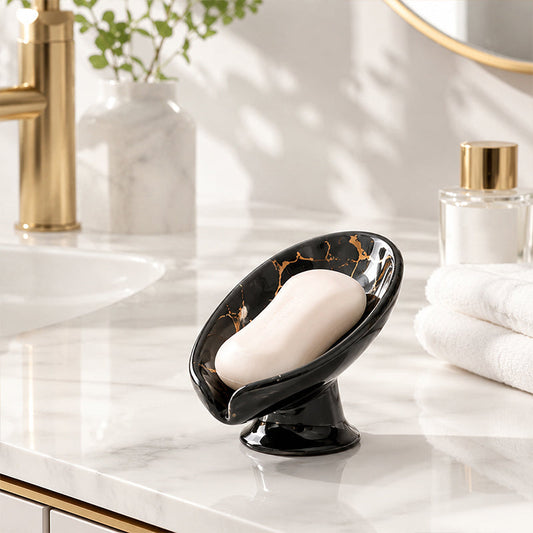 📢📢50% OFF !! ⏰Ceramic Self-Draining Leaf Soap Dish