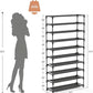 🎉 LIMITED TIME 50% OFF! 👟 10-Tier Vertical Shoe Rack Organizer – Space-Saving Design, Large Capacity & Bonus Side Hooks 🏠