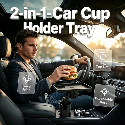 🚗 Coffee. Snacks. Phone. One tray. Cup holder expander that turns your drink spot into a mini table. 😎