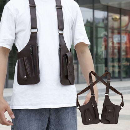 🎒🛡️ 50% OFF! Men's Anti-Theft Multi-Pocket Double-Shoulder Tactical Bag – Waterproof PU, Ergonomic